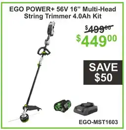 Atlas Tools & Machinery EGO POWER+ 56V 16 Multi-Head String Trimmer 4.0Ah Kit offer