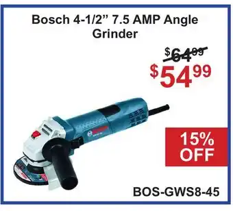 Atlas Tools & Machinery Bosch 4-1/2 7.5 AMP Angle Grinder offer