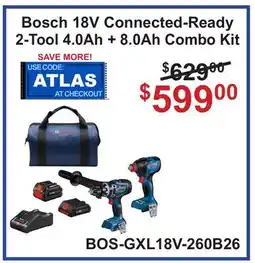Atlas Tools & Machinery Bosch 18V Connected-Ready 2-Tool 4.0Ah + 8.0Ah Combo Kit offer