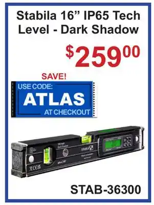 Atlas Tools & Machinery Stabila 16 IP65 Tech Level - Dark Shadow offer