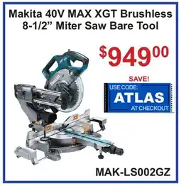 Atlas Tools & Machinery Makita 40V MAX XGT Brushless 8-1/2 Miter Saw Bare Tool offer