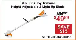 Atlas Tools & Machinery Stihl Kids Toy Trimmer Height-Adjustable & Light Up Blade offer