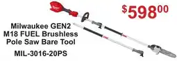 Atlas Tools & Machinery Milwaukee GEN2 M18 FUEL Brushless Pole Saw Bare Tool offer