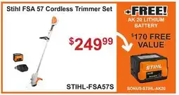 Atlas Tools & Machinery Stihl FSA 57 Cordless Trimmer Set offer