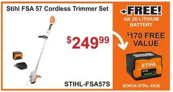 Atlas Tools & Machinery Stihl FSA 57 Cordless Trimmer Set offer