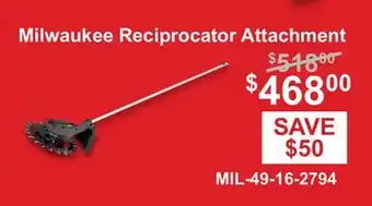 Atlas Tools & Machinery Milwaukee Reciprocator Attachment offer