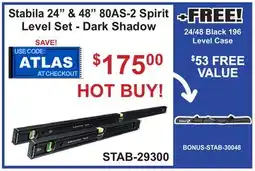 Atlas Tools & Machinery Stabila 24 & 48 80AS-2 Spirit Level Set - Dark Shadow offer