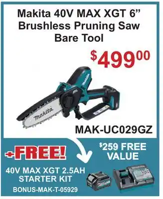 Atlas Tools & Machinery Makita 40V MAX XGT 6 Brushless Pruning Saw Bare Tool offer