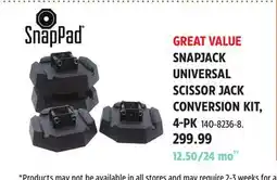 Canadian Tire SNAPPAD SNAPJACK UNIVERSAL SCISSOR JACK CONVERSION KIT, 4-PK offer