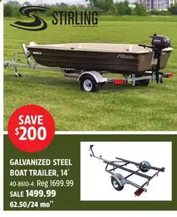 Canadian Tire Stirling GALVANIZED STEEL BOAT TRAILER, 14´ offer