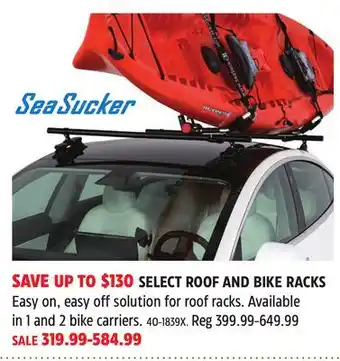 Canadian Tire SeaSucker SELECT ROOF AND BIKE RACKS offer