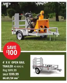 Canadian Tire 4´ X 6´ OPEN RAIL TRAILER offer
