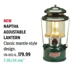 Canadian Tire Coleman NAPTHA ADJUSTABLE LANTERN offer