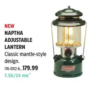 Canadian Tire Coleman NAPTHA ADJUSTABLE LANTERN offer