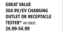 Canadian Tire 30A RV/EV CHARGING OUTLET OR RECEPTACLE TESTER offer