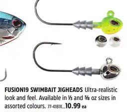 Canadian Tire FUSION19 SWIMBAIT JIGHEADS offer