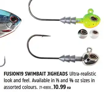 Canadian Tire FUSION19 SWIMBAIT JIGHEADS offer