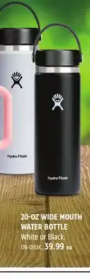 Canadian Tire HYDRO FLASK 20 OZ WIDE MOUTH WATER BOTTLE offer