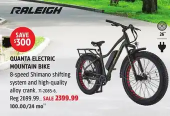 Canadian Tire RALEIGH QUANTA ELECTRIC MOUNTAIN BIKE offer