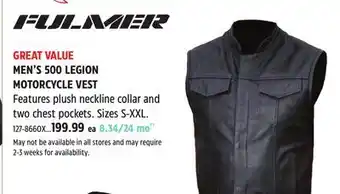 Canadian Tire MEN'S 500 LEGION MOTORCYCLE VEST offer