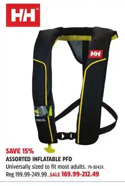 Canadian Tire Helly Hansen ASSORTED INFLATABLE PFD offer