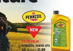 Canadian Tire PENNZOIL 10W40 ATV OIL offer