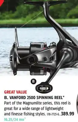 Canadian Tire SHIMANO VANFORD 2500 SPINNING REEL offer