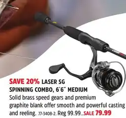 Canadian Tire LEWS LASER SG SPINNING COMBO, 6´6˝ MEDIUM offer