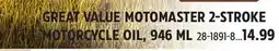 Canadian Tire MOTOMASTER 2 STROKE MOTORCYCLE OIL, 946 ML offer