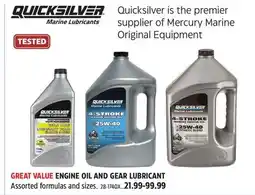 Canadian Tire QUICKSILVER ENGINE OIL AND GEAR LUBRICANT offer