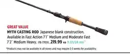 Canadian Tire MYTH CASTING ROD offer