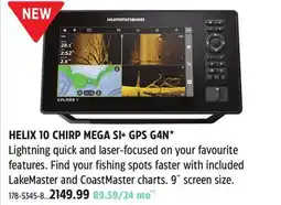 Canadian Tire HUMMINBIRD HELIX 10 CHIRP MEGA SI+ GPS G4N offer