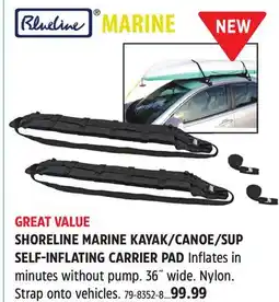 Canadian Tire Blueline SHORELINE MARINE KAYAK/CANOE/SUP SELF-INFLATING CARRIER PAD offer