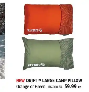 Canadian Tire KLYMIT DRIFT LARGE CAMP PILLOW offer
