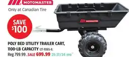 Canadian Tire MotoMaster POLY BED UTILITY TRAILER CART, 1100-LB CAPACITY offer