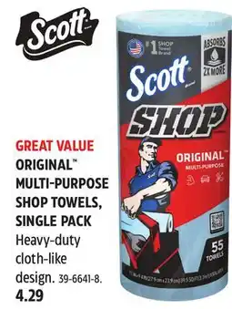 Canadian Tire Scott ORIGINAL MULTI-PURPOSE SHOP TOWELS SINGLE PACK offer
