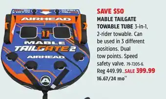 Canadian Tire Airhead MABLE TAILGATE TOWABLE TUBE offer