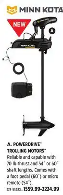 Canadian Tire Minn Kota POWERDRIVE TROLLING MOTORS offer