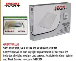 Canadian Tire ICON SKYLIGHT KIT, 14 X 22-IN RV SKYLIGHT offer