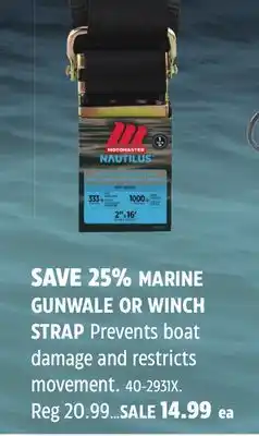 Canadian Tire MOTOMASTER MARINE GUNWALE OR WINCH STRAP offer