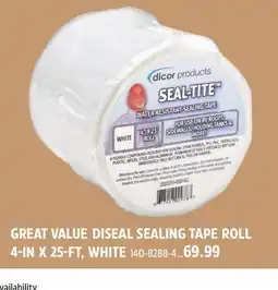 Canadian Tire DICOR SEALING TAPE ROLL 4-IN X 25-FT, WHITE offer