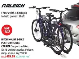 Canadian Tire RALEIGH HITCH MOUNT 2-BIKE PLATFORM-STYLE CARRIER offer