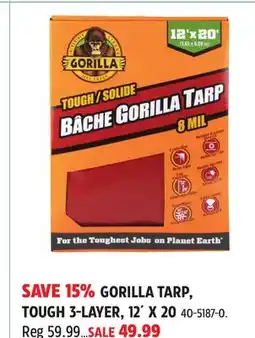 Canadian Tire GORILLA TARP, TOUGH 3 LAYER, 12´ X 20 offer