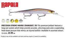 Canadian Tire Rapala PRECISION XTREME MAVRIK CRANKBAIT, 110 offer