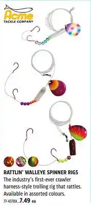Canadian Tire ACME RATTLIN' WALLEYE SPINNER RIGS offer
