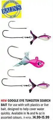 Canadian Tire Kalins GOOGLE EYE TUNGSTEN SEARCH BAIT offer