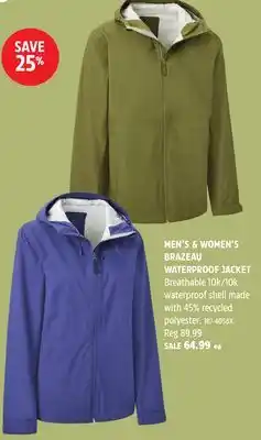 Canadian Tire WOODS MEN'S & WOMEN'S BRAZEAU WATERPROOF JACKET offer