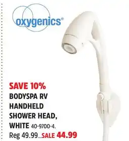 Canadian Tire OXYGENICS BODYSPA RV HANDHELD SHOWER HEAD, WHITE offer