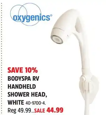 Canadian Tire OXYGENICS BODYSPA RV HANDHELD SHOWER HEAD, WHITE offer