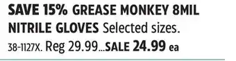 Canadian Tire GREASE MONKEY 8MIL NITRILE GLOVES offer